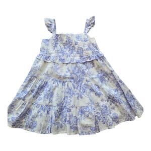 Janie & Jack Floral Toile Smocked Tiered Dress Size: 3